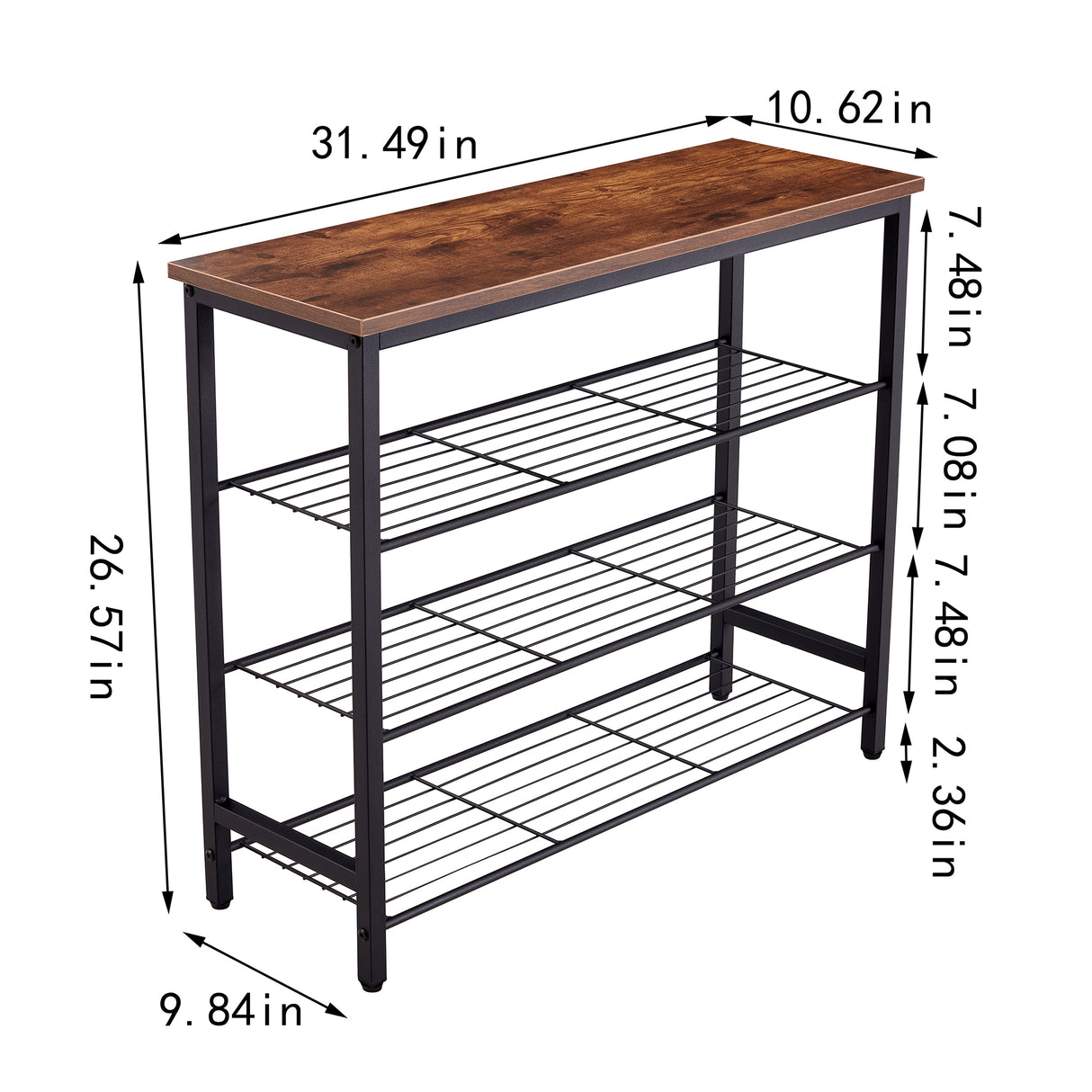 DN 4-Tier Metal Shoe Rack, Modern Multifunctional Shoe Storage Shelf with MDF Top Board, 1 pc per carton - V.I.P Digital Presence
