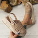 Baotou sandals women's thick soled sloping heel retro hemp rope hollowed out women's sandals - V.I.P Digital Presence