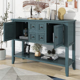 REXM Cambridge Series Spacious Storage Retro Console Desk with Four Small Drawers and Bottom Shelf - V.I.P Digital Presence