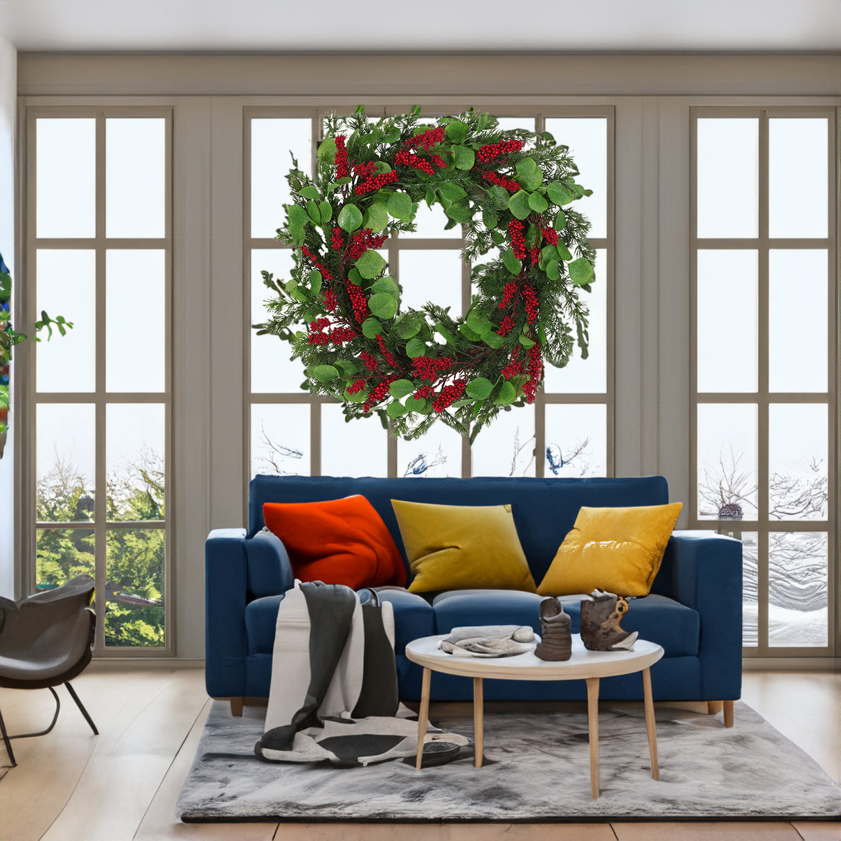 25.5" LEAVES/BERRY WREATH - V.I.P Digital Presence