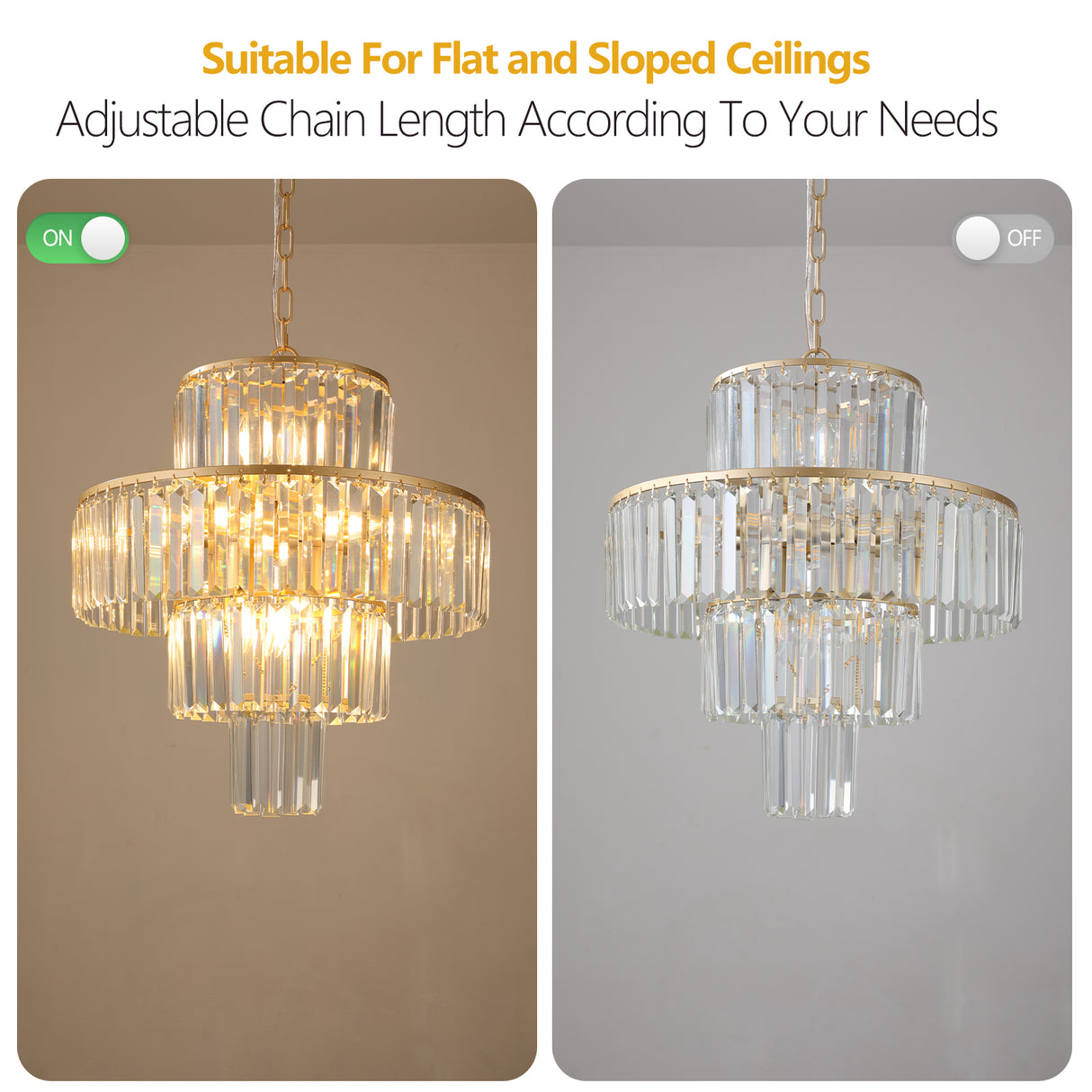 Luxury Crystal Chandelier Modern Chandeliers Lights Fixture Hanging Pendant Light Fixture Dia 19.7 Inch - V.I.P Digital Presence