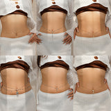Sexy rhinestone puncture navel nail waist chain, sweet and cool summer body chain - V.I.P Digital Presence