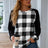 Plaid Round Neck Long Sleeve T-Shirt - V.I.P Digital Presence
