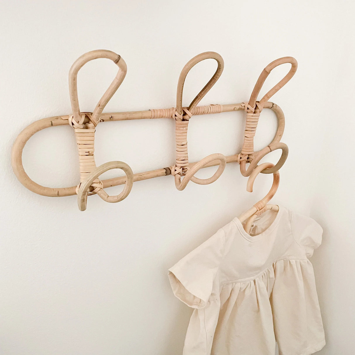 Kids Room Decor Hanger Rattan Wall Hooks Kids Garments Organizer Rack Clothes Hat Hanging Hook Rattan Hanger - V.I.P Digital Presence