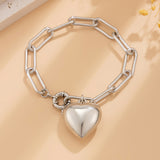 Ins Simple and Versatile Big Peach Heart Bracelet Personalized Heart shaped Iron Chain Bracelet for Women - V.I.P Digital Presence