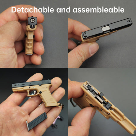 New Empire 1:3 Glock G17 alloy keychain, realistic gun model with detachable soldier gear & bullets. - V.I.P Digital Presence