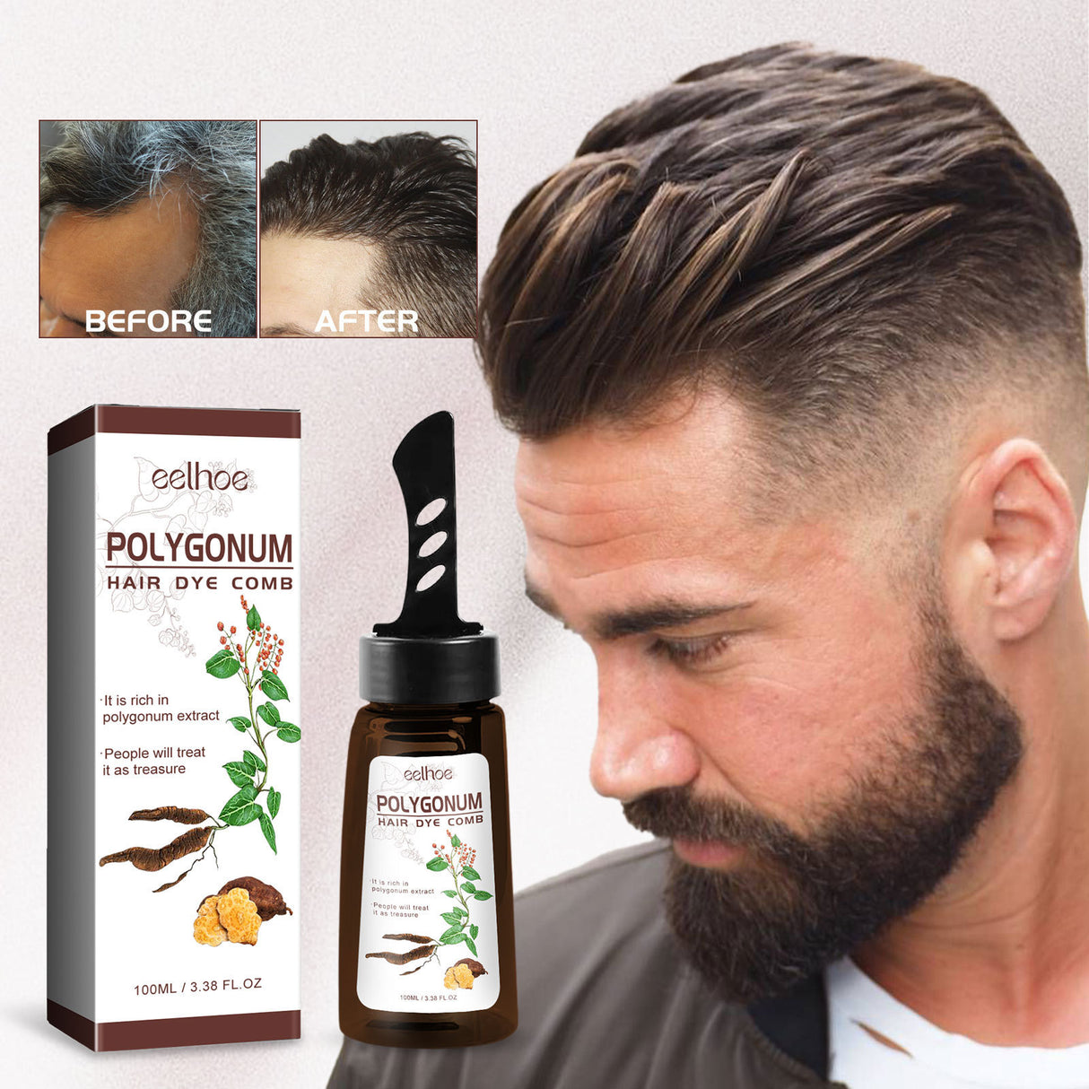 Polygonum Hair Dye Comb, Deep Clean Dry Smooth Black Glossy Hair Comb - V.I.P Digital Presence