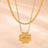 2 Piece 18K Gold-Plated Inlaid Zircon Lucky Clover Necklace - V.I.P Digital Presence