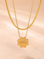 2 Piece 18K Gold-Plated Inlaid Zircon Lucky Clover Necklace - V.I.P Digital Presence