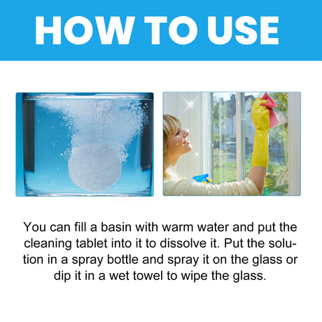 Glass Cleaning Tablets, Car Home Bathroom Polishing Mirror To Remove Scale Clear Sight Anti-Fog - V.I.P Digital Presence