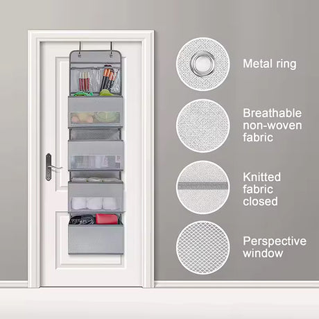 5 - Shelf Hanging Storage: Anti - Tilt, 5 large pockets. Good for bedroom, bathroom, living room (behind - door use). - V.I.P Digital Presence