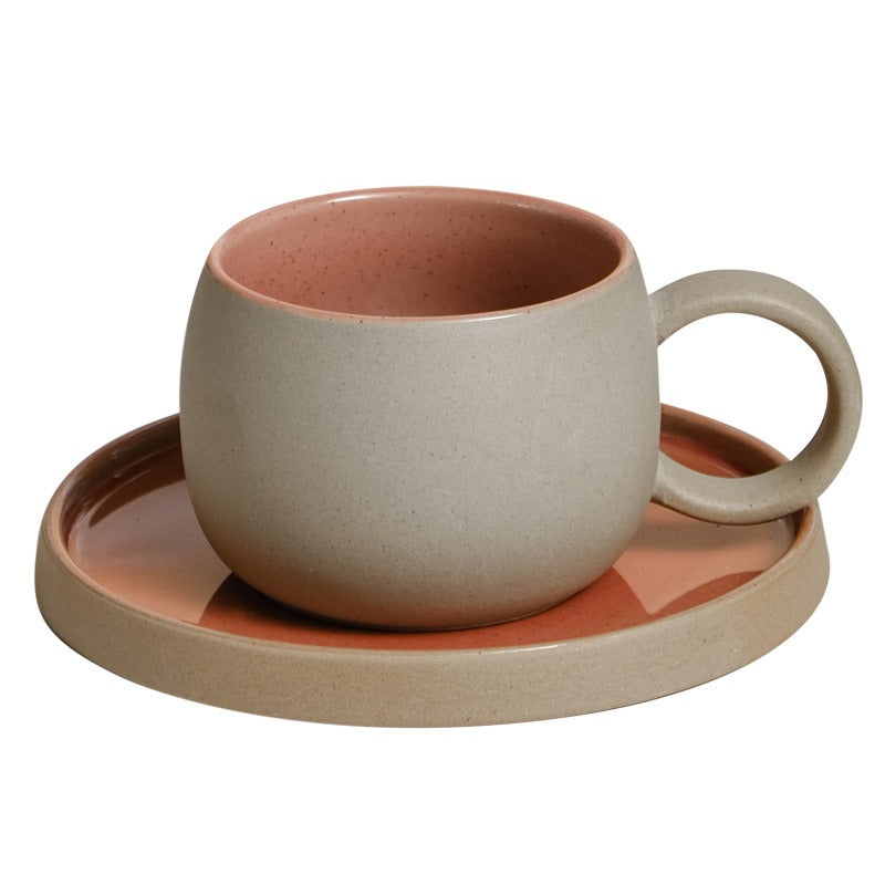 Coffee mug set ceramic retro stoneware Japanese mug and saucer combination - V.I.P Digital Presence