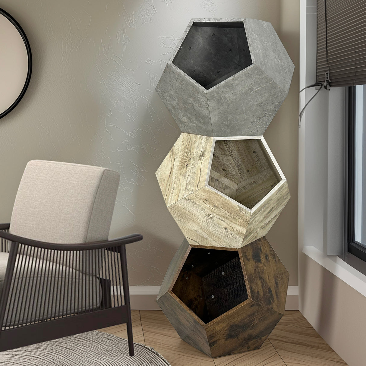 25.98"Modern Pet Furniture Cat Litter Side Table, Sofa Side Table, Planter MDF Multifunctional Furniture, Cement Gray - V.I.P Digital Presence