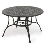 Outdoor Cast Aluminum Circular Dining Table, Bronze - V.I.P Digital Presence