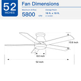52" Low Profile Ceiling Fan with Lights - V.I.P Digital Presence