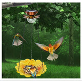 Solar Hanging Bird Bath for Outdoors 24 inch Glass Bird Feeder Sunflower Tray Crackle Ball Light Waterproof Yard Garden Decorati - V.I.P Digital Presence