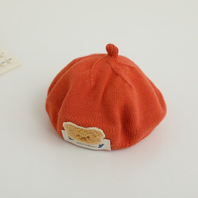 Children Spring and Autumn Beret Baby Cute Bear Hat Korean Version Male and Female Baby Corduroy Painter Hat - V.I.P Digital Presence
