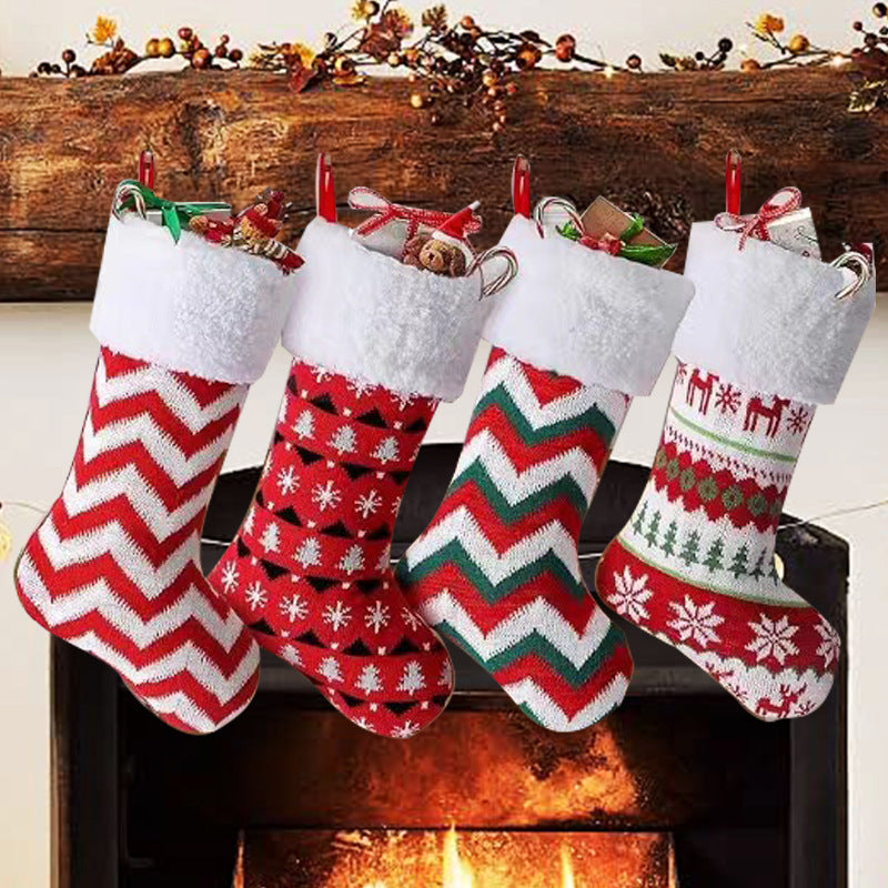 Christmas Knitted Socks Christmas Decorative Socks Candy Gift Bag Hanging Christmas Socks Hanging Gift Bag - V.I.P Digital Presence