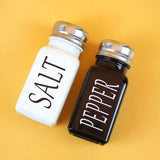 Black and white seasoning jar pepper salt bottle seasoning box square glass - V.I.P Digital Presence