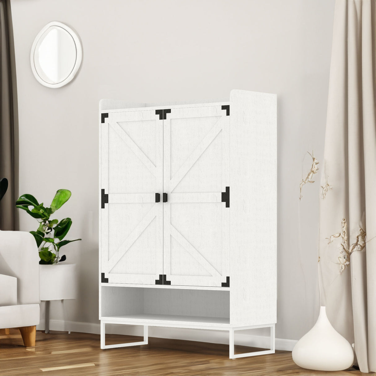 Shoe Cabinet with Doors, 6-Tier Shoe Storage Cabinet with Adjustable Shelves, Wooden Shoes Rack Shoe Storage Organizer - V.I.P Digital Presence
