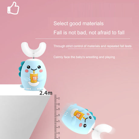 U-shaped electric toothbrush children's rechargeable 2-6-12-year-old rechargeable baby toothbrush U-shaped little dinosaur child - V.I.P Digital Presence