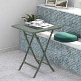 3 Piece Patio Bistro Set of Foldable SquareTable and Chairs, Dark Greem - V.I.P Digital Presence