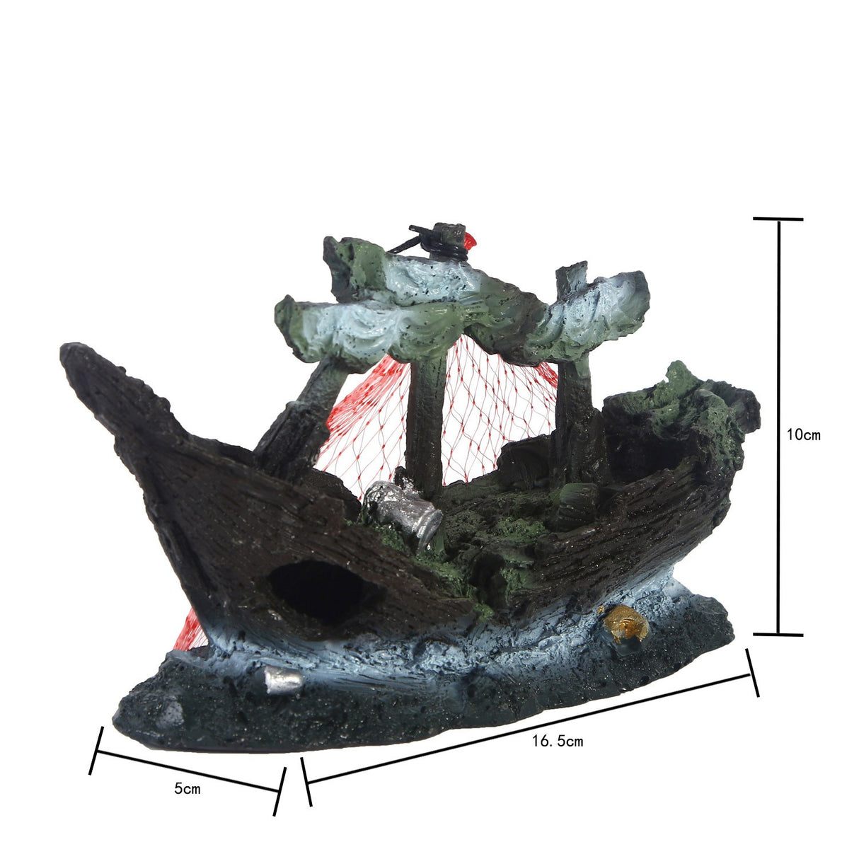 Ship fish tank resin water grass landscape decoration - V.I.P Digital Presence