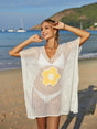 Openwork Flower V-Neck Short Sleeve Cover Up - V.I.P Digital Presence