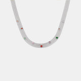 Geometric Colorful Zircon Necklace Titanium Steel PVD Plated Non Fading Jewelry - V.I.P Digital Presence
