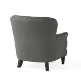 Modern grey fabric club chair and Ottoman set, stylish cushioned armchair, paired with Ottoman style - V.I.P Digital Presence