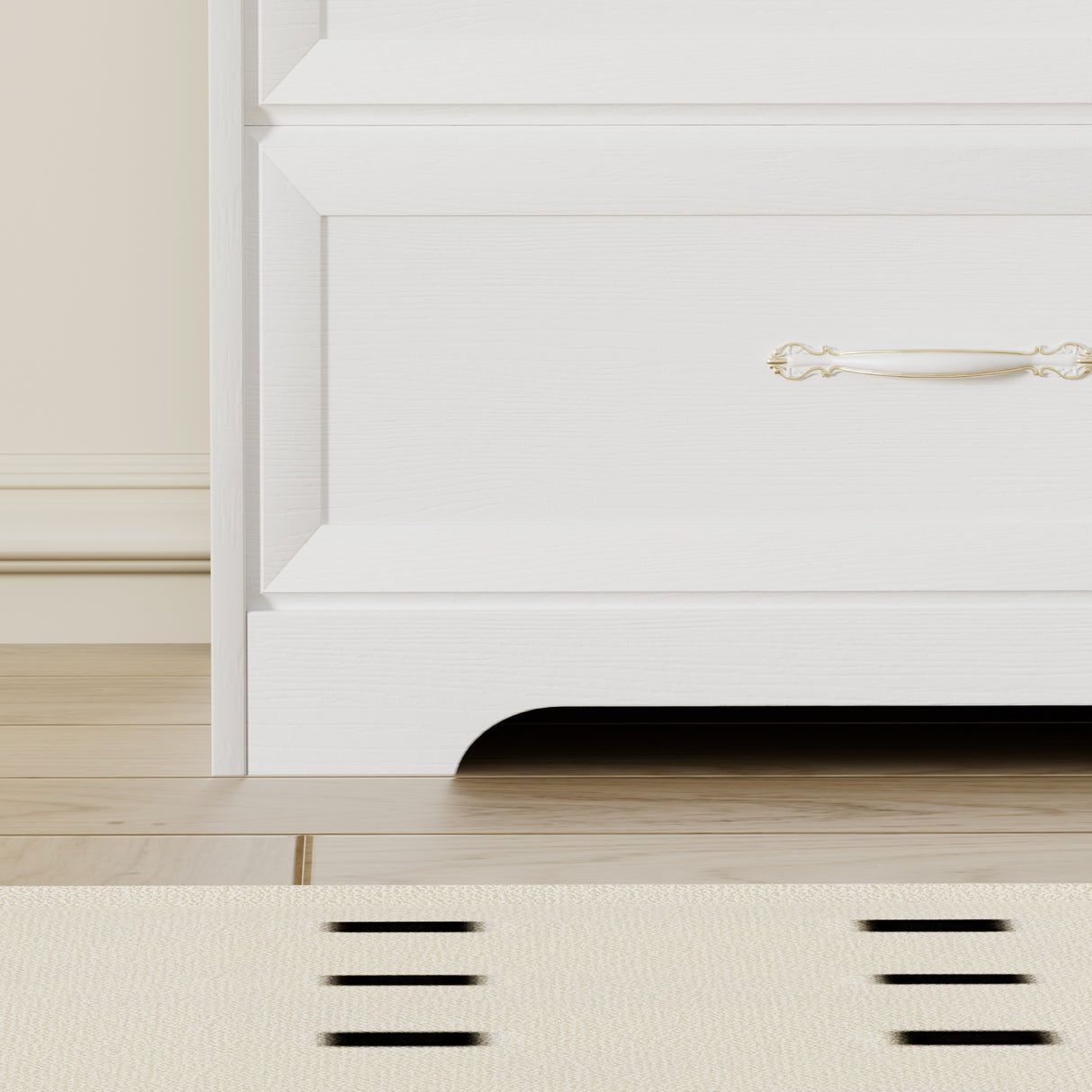 Modern 3 Drawer Bedroom Chest of Drawers with 7 Drawers Dresser Clothes Organizer -Metal Pulls White, 47.6″L x 15.7″W x 26.6″H - V.I.P Digital Presence