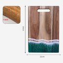 Wood Cutting Board Resin Blue green Wave Pattern - V.I.P Digital Presence