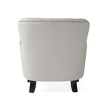 Modern light grey fabric club chair and Ottoman set, stylish cushioned armchair, paired with Ottoman style - V.I.P Digital Presence