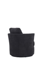 Rotating bucket chair living room comfortable circular sofa chair 360 degree rotating bucket chair armchair (black) - V.I.P Digital Presence