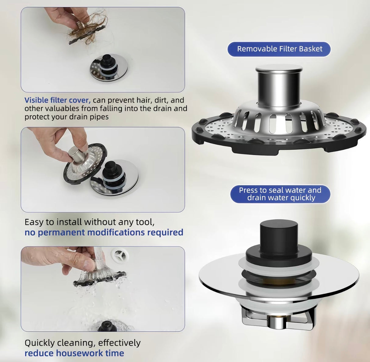 DrainGuard Sink Stopper