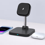 3-in-1 magnetic wireless charger holder with cooling fan suitable for wireless charging of iPhone earphones and watches - V.I.P Digital Presence
