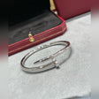 V-Gold Diamond Pavé Screw Cuff for Couples - Titanium Steel Open-Close Clasp - V.I.P Digital Presence