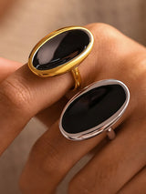Elliptical Open Ring French Light Luxury Drip Oil Heavy Industry Casting Stainless Steel - V.I.P Digital Presence