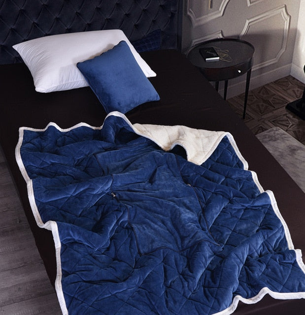 Manta de franela 2 en 1 para sofá de coche, cojín lumbar, manta de aire acondicionado, edredón de retazos plegable, ropa de cama