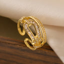 European and American luxury high-end ring for women, niche geometric opening ring, new - V.I.P Digital Presence