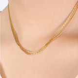 18K Gold-Plated Multi-Layer Clavicle Chain Necklace - V.I.P Digital Presence