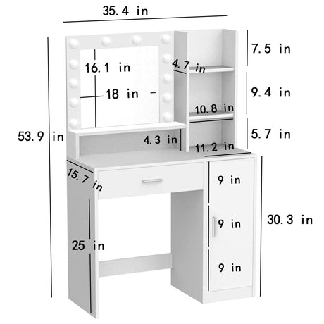 Makeup Vanity Desk with Mirror & Light - V.I.P Digital Presence