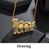 DIY Cutsom Drawing Art Necklaces Personalized Stainless Steel Kids Artwork Logol Pendant Jewelry Gifts for Family Children - V.I.P Digital Presence