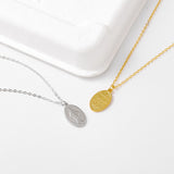 Gilded Virgin Mary necklace for women 925 sterling silver Virgin Mary coin collarbone chain - V.I.P Digital Presence