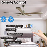 60 "modern wooden ceiling fan with lighting and remote control, 6-speed noiseless reversible DC motor ceiling fan - V.I.P Digital Presence