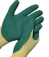 latex coated work gloves, green palm latex coated work gloves - cotton/polyester shell, size 10, 1 pack, 12 pairs - V.I.P Digital Presence