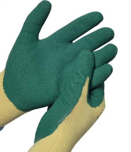 latex coated work gloves, green palm latex coated work gloves - cotton/polyester shell, size 10, 1 pack, 12 pairs - V.I.P Digital Presence