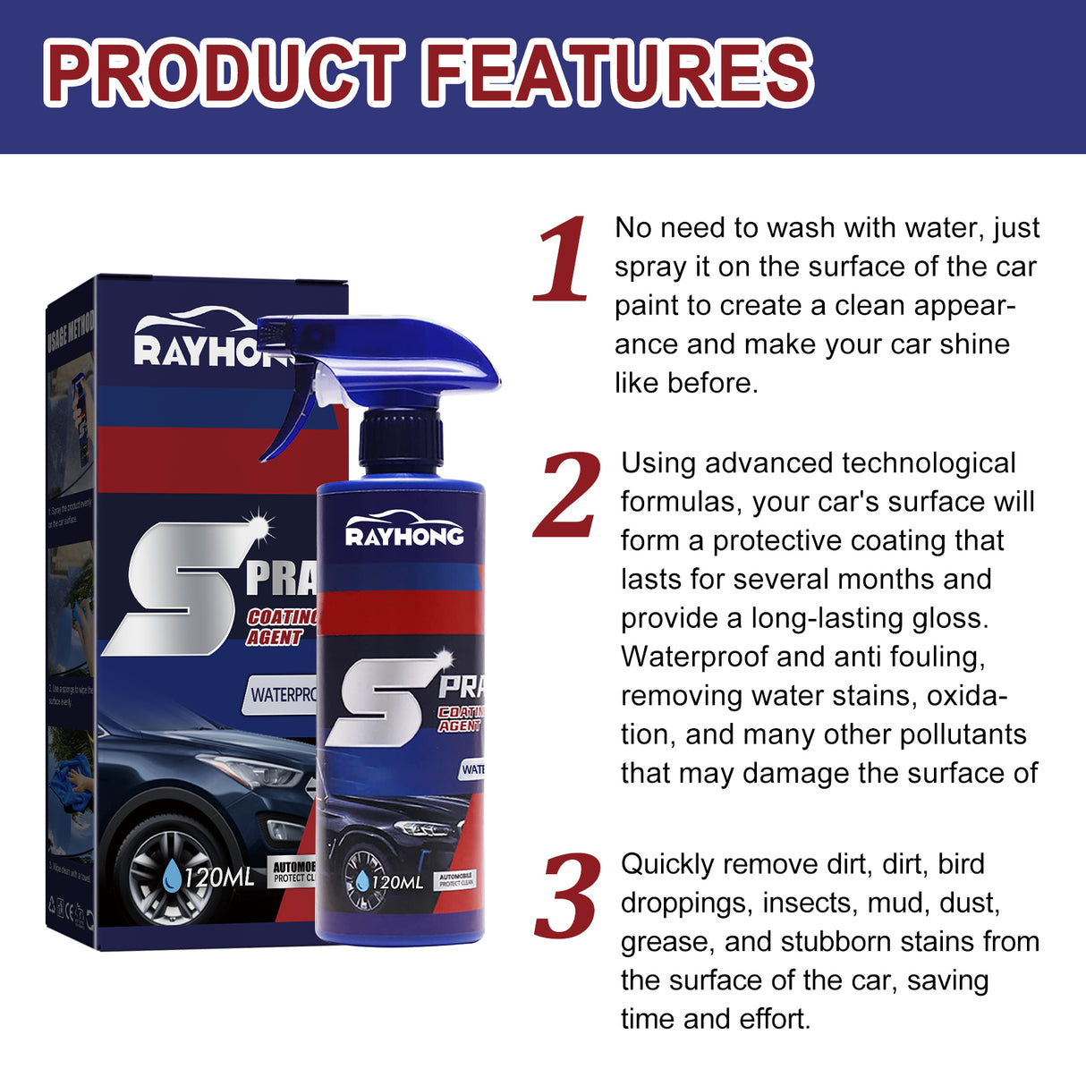 Car Coating Agent Spray, Car Paint Maintenance Paint Decontamination Brightening Nano Coating Spray Coating Agent - V.I.P Digital Presence