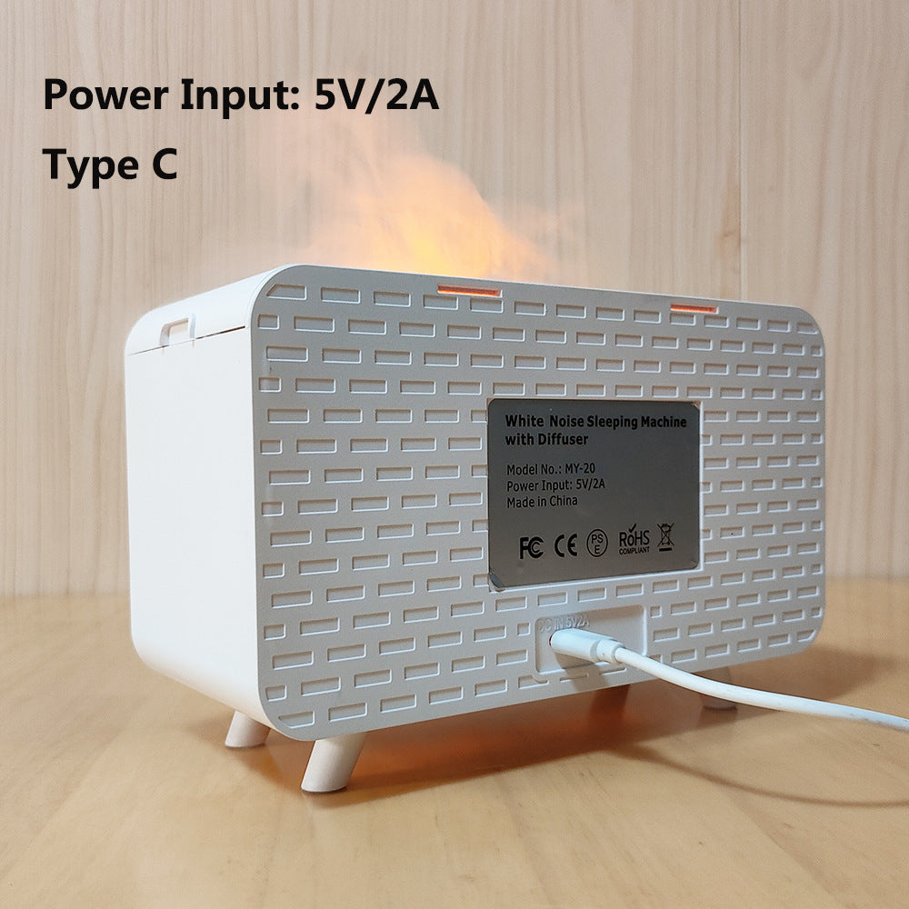 White noise sleep aid device Bluetooth speaker simulation flame aromatherapy humidifier small night light sleep aid white noise machine - V.I.P Digital Presence