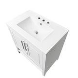 30" Bathroom Vanity with Sink  Multi-functional Bathroom Cabinet with Doors and Drawers Solid Frame and MDF Board, White - V.I.P Digital Presence